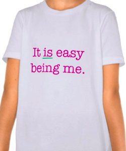 It IS easy being me KID TEE pink font