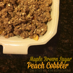 Maple Brown Sugar Peach Cobbler recipe is an easy dessert that is fun to bake with the kids! 